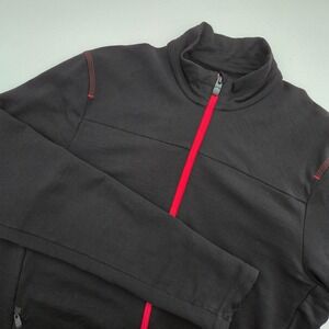 Icebreaker Merino Wool Full Zip Jacket Mens Large Black Red CA 29438 SC Midlayer